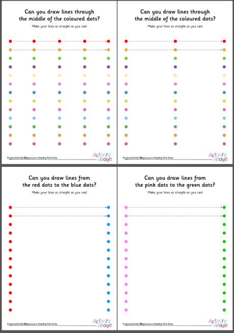 Handwriting readiness dot to dot lines