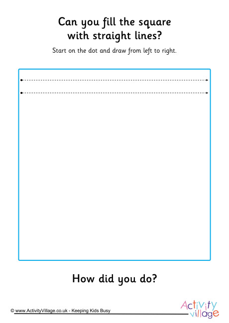 Handwriting readiness - fill a square with straight lines