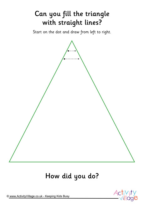 Handwriting readiness - fill a triangle with straight lines