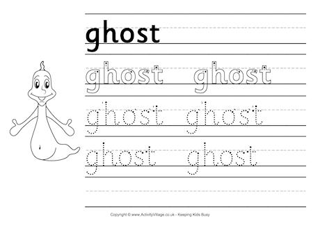 Ghost Handwriting Worksheet
