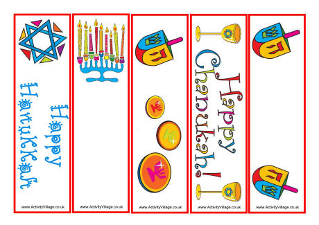 Hanukkah bookmarks