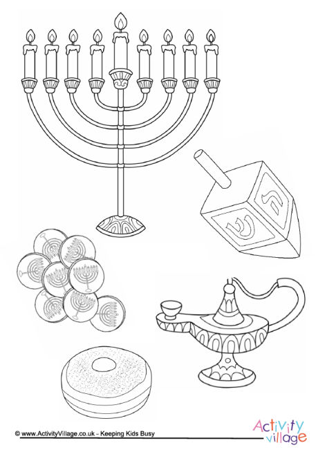 Hanukkah Colouring Page