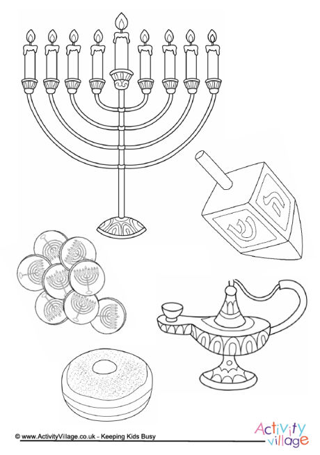 Hanukkah colouring page