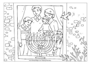 Hanukkah Colouring Pages