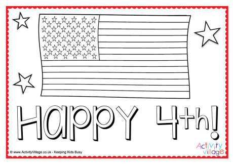 Happy 4th of July colouring placemat 2 Happy 4th of July colouring placemat 2