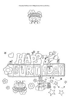 Birthday colouring cards