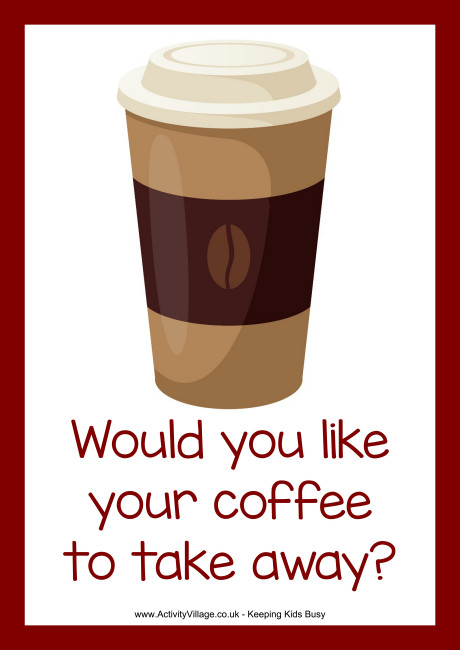 Happy Café coffee take away poster