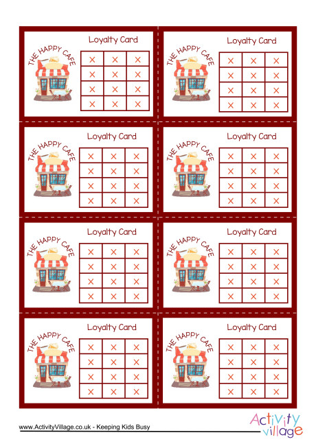 Happy Cafe loyalty cards Happy Cafe loyalty cards