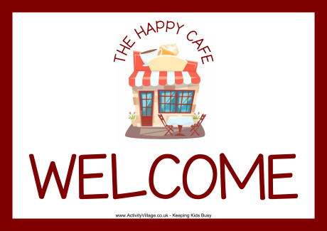 Happy Cafe welcome poster