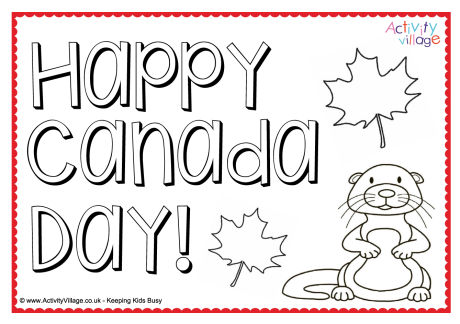 Happy Canada Day colouring placemat Happy Canada Day colouring placemat