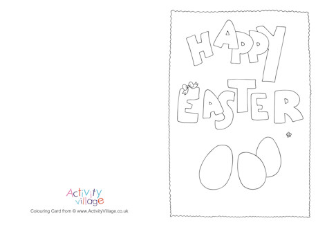Happy Easter Colouring Card 2