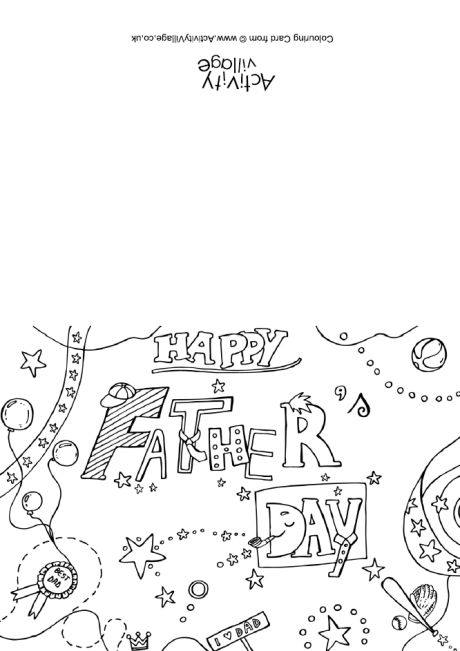 Happy Father's Day colouring card 2