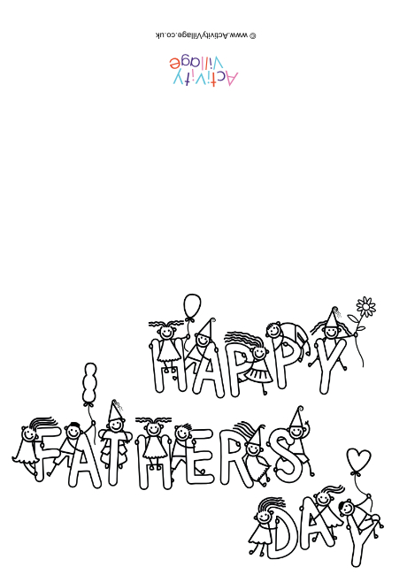 Happy Father's Day colouring card 3