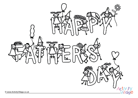Happy Father's Day colouring page 2