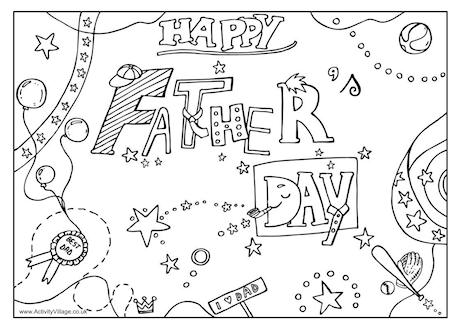 Happy Father's Day colouring page