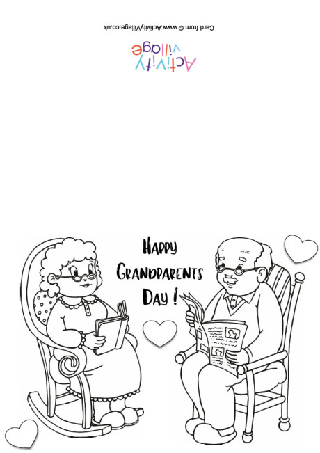 Happy Grandparents' Day colouring card 1