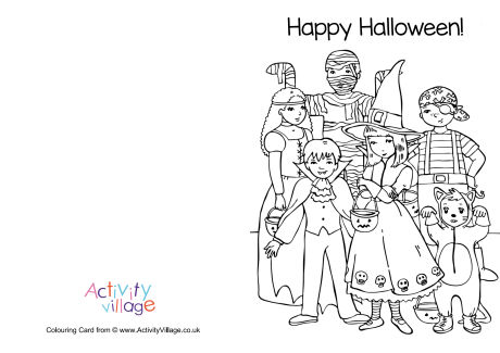 Happy Halloween colouring card