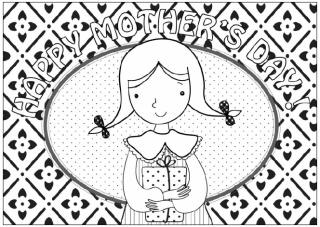 Mother's Day Colouring Cards