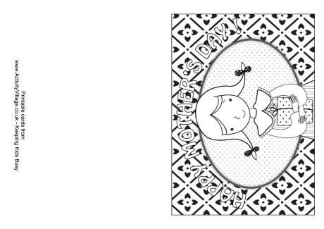 Happy Mother's Day colouring card
