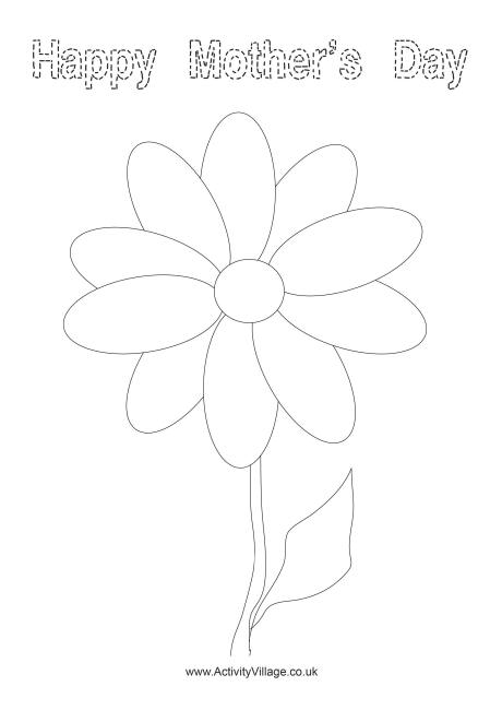 Happy Mothers day colouring page 2