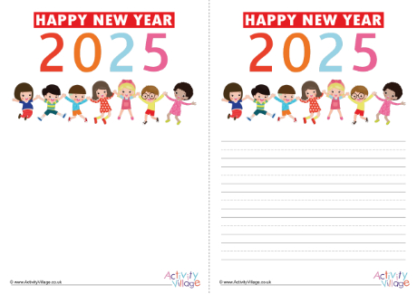 Happy New Year 2025 Writing Paper
