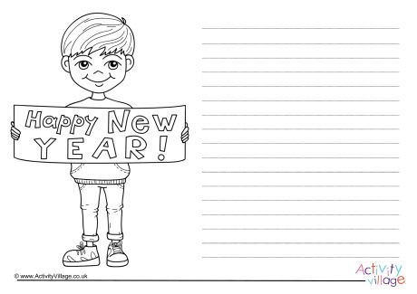 Happy New Year Boy Story Paper