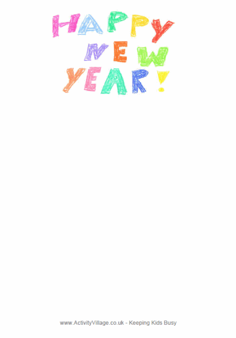 Happy New Year Writing Paper