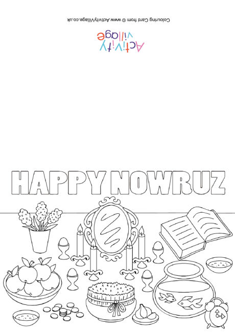 Happy Nowruz colouring card