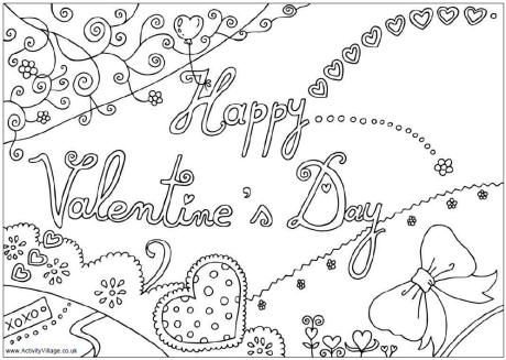 valentine day card coloring pages - photo #43