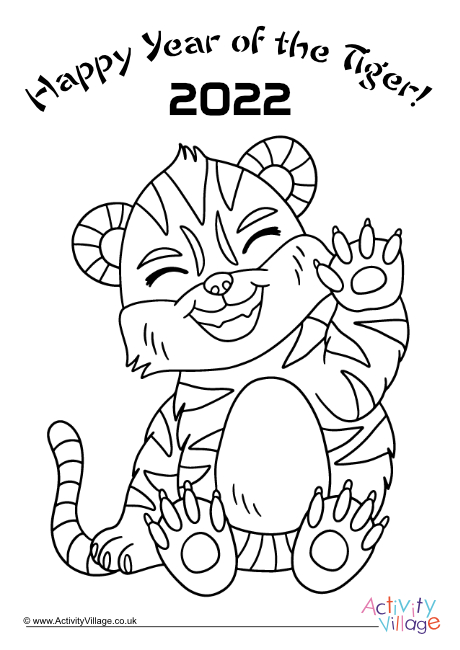 Happy Year of the Tiger colouring page Happy Year of the Tiger colouring page