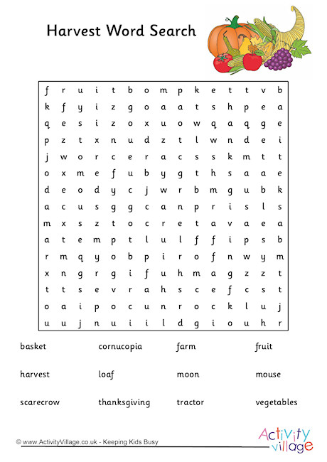 Harvest Word Search