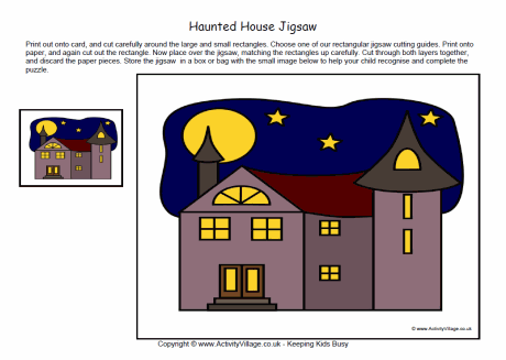 Haunted House Jigsaw Printable Haunted House Jigsaw Printable