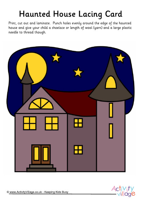 Haunted house lacing card