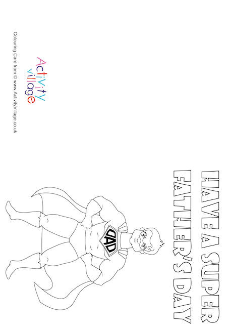 Have a Super Father's Day Colouring Card
