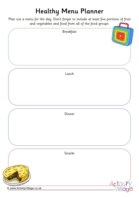 Healthy menu planner Healthy menu planner