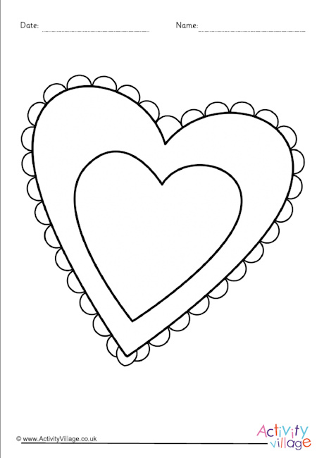 Heart colouring page 2