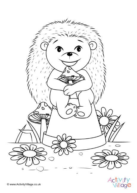 Hedgehog colouring page 7
