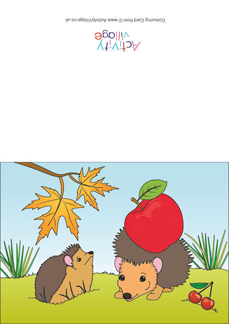 Hedgehogs Scene Card Hedgehogs Scene Card
