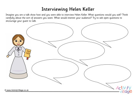 Helen Keller Interview Worksheet Helen Keller Interview Worksheet