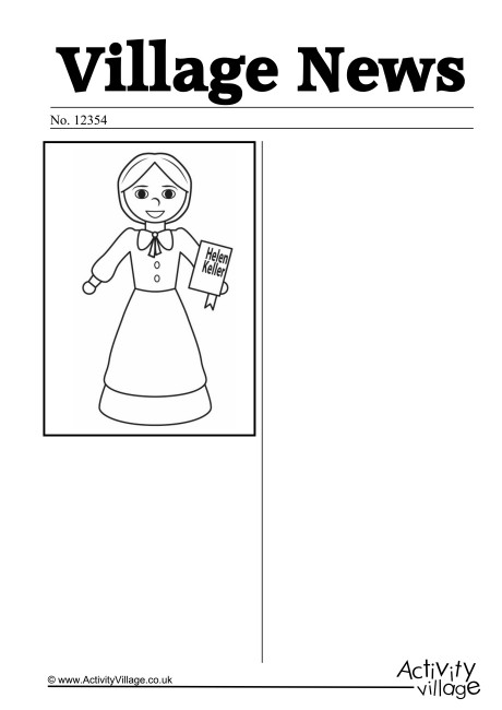 Helen Keller Newspaper Writing Prompt