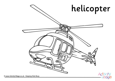 Helicopter Colouring Page