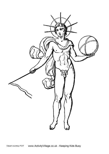 Helios colouring page