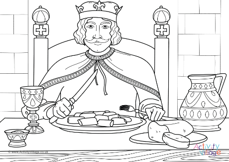 Henry I eating eels colouring page