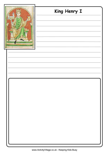 Henry I notebooking page
