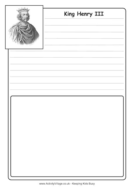 Henry III notebooking page