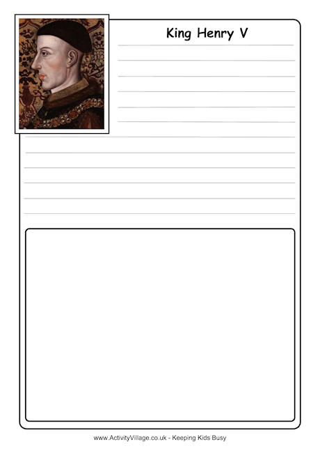 Henry V notebooking page