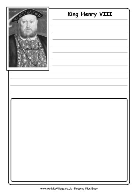  Henry VIII notebooking page