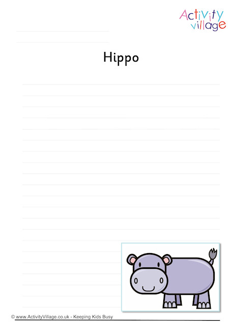 Hippo Writing Page