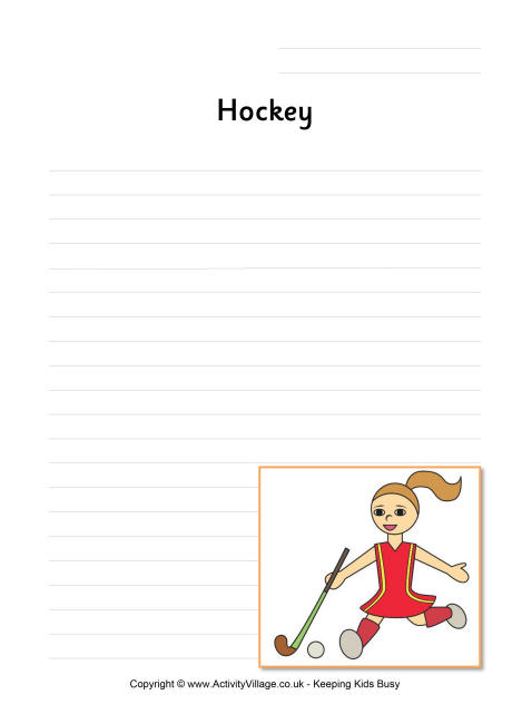 Hockey writing page