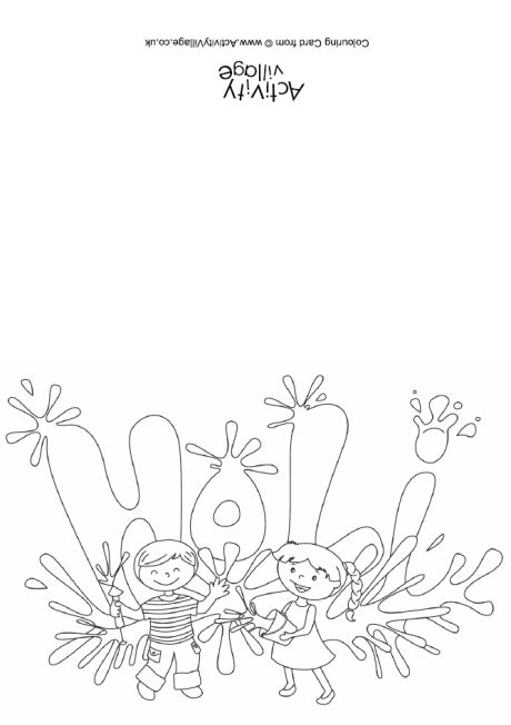 Holi colouring card
